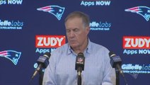 New England Patriots manager Bill Belichick reacts to Chicago Bears loss