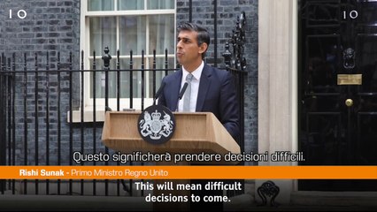 Uk, Rishi Sunak "Grandi sfide, ora stabilità e unità"