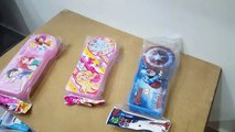 Unboxing and review of SKI plastic pencil box for kids fun and gift captain america, Princess, Frozen
