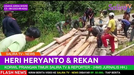 TNI DAN WARGA BAHU MEMBAHU PERBAIKI AKSES JALAN RUSAK