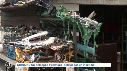 CHINON / Un entrepôt d'Emmaüs détruit par un incendie