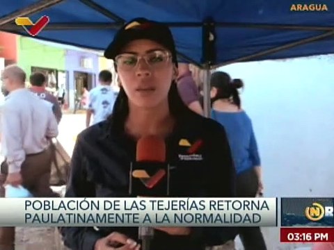 Población de Las Tejerías retorna gradualmente a la normalidad junto al Gobierno Nacional