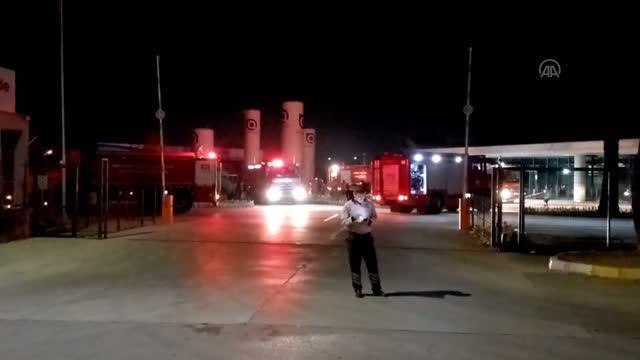 Tüp dolum merkezinde çıkan yangın söndürüldü