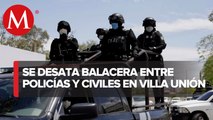 En Villa Unión, se enfrentan policías y civiles armados; hay un muerto