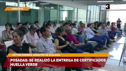 Posadas Se realizó la entrega de certificados Huella Verde