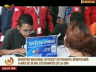 Download Video: Realizan jornada de registro nacional Veticket estudiantil en las instalaciones de la UBV