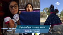 Tejió su vestido para su fiesta de quince años y se volvió viral