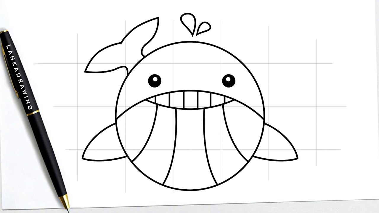 learn to draw a whale from a simple circle