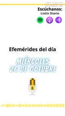 Efemérides Miércoles 26 de octubre