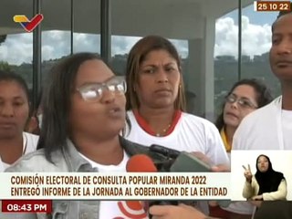 Comisión Electoral de Consulta Popular Miranda 2022 entrega informe de jornada al Gob. Rodriguez
