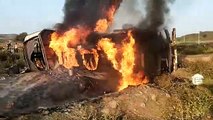 Fierce fire in a diesel-filled tanker 20 villagers scorched