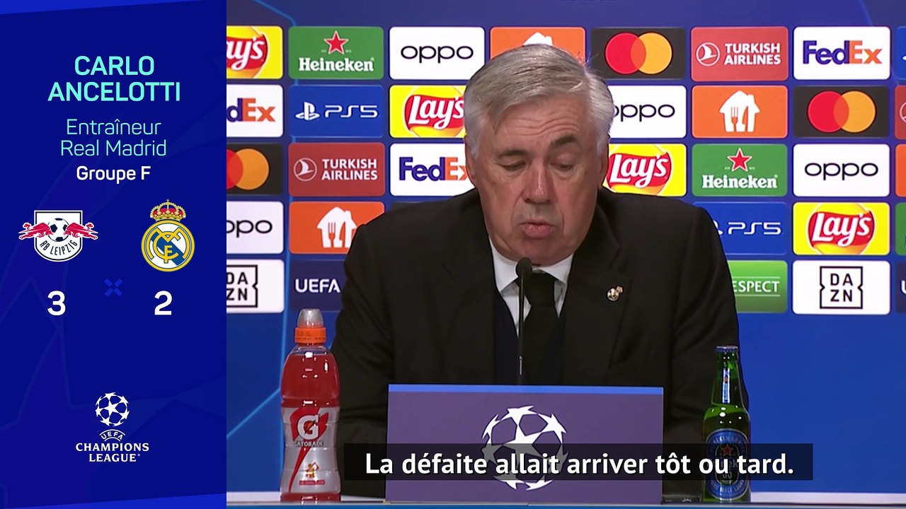 Ancelotti : "Parfois, on apprend plus avec une défaite qu'avec dix victoires d'affilée"