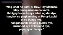 Anonymous caller threatens family of Percy Lapid