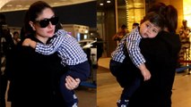 Kareena Kapoor Son Jeh Ali Khan Airport Cute Video Viral, Media को देखकर | Boldsky *Entertainment