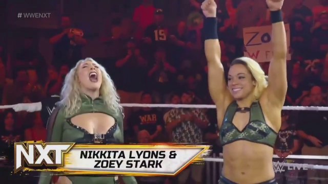 NXT Tag Team Womens Championship Katana Chance & Kayden Carter VS Nikkita Lyons & Zoey Stark 1/2