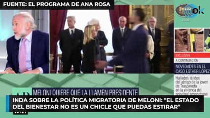 Inda sobre la política migratoria de Meloni: "El Estado del Bienestar no es un chicle que puedas estirar"