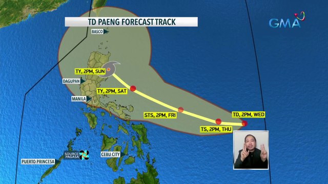 PAGASA: magpapaulan sa Undas long weekend ang Bagyong Paeng; inaasahang magla-landfall ang bagyo sa eastern coast ng Cagayan o Isabela sa linggo. | 24 Oras
