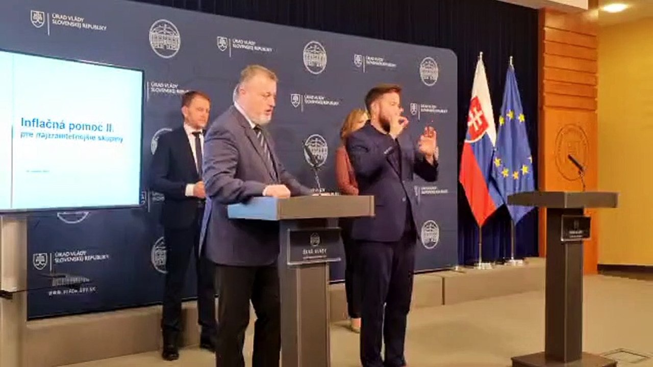 ZÁZNAM: Premiér: Vláda schválila ďalšiu protiinflačnú pomoc najzraniteľnejším skupinám