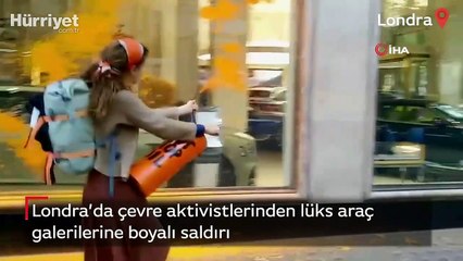 Londra'da çevre aktivistlerinden lüks araç galerilerine boyalı saldırı
