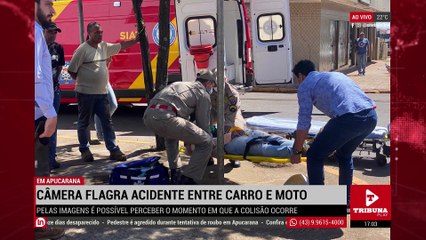 Câmera flagra acidente que deixou motociclista ferido em Apucarana
