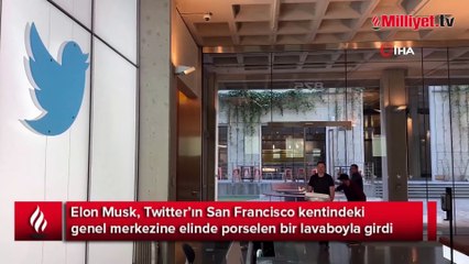 Dünya bu anları konuşuyor! Elon Musk Twitter binasına böyle girdi