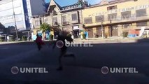 ‘Autoconvocados’ atacan con piedras y palos a la marcha por el Censo en La Paz