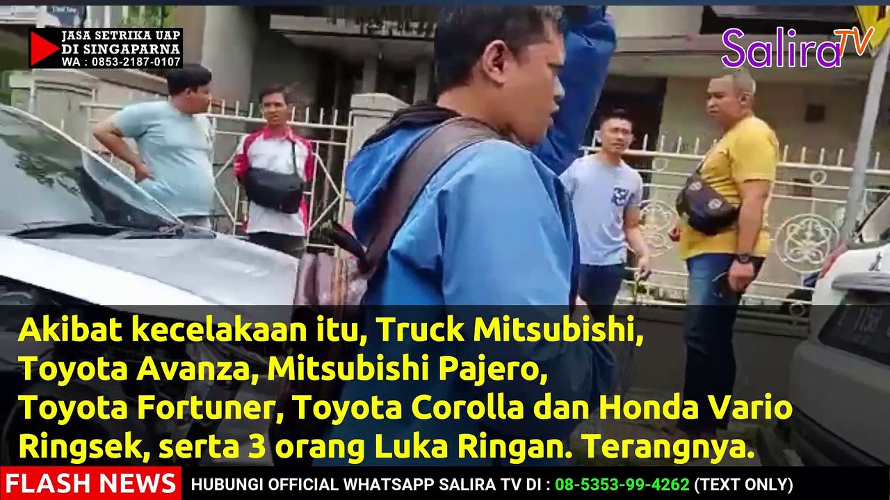 Truk Tabrak 4 Mobil dan Sepeda Motor di Tasik, Tiga Orang Luka Ringan