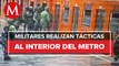 Militares “practican” disuasión de actos terroristas en el Metro de CdMx