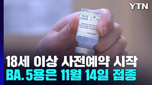 오늘부터 18세 이상 2가 백신 사전 예약...BA.5용 백신 다음 달 14일 접종 시작 / YTN