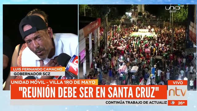 El gobernador de Santa Cruz Luis Fernando Camacho afirma que no asistirá a la Reunión en Cochabamba