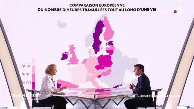 Quand Caroline Roux se montre agacée par un long monologue d'Emmanuel Macron : A un moment donné, il va quand même falloir que je pose des questions !