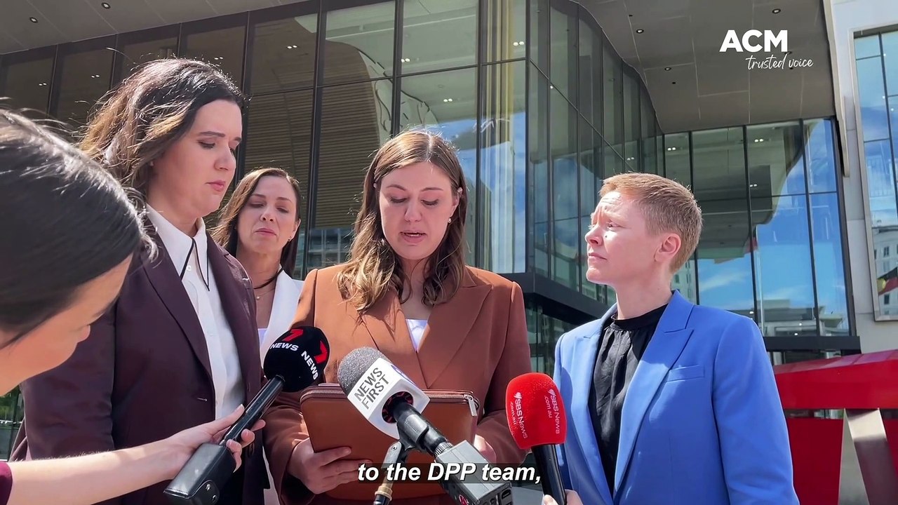 Brittany Higgins speaks outside court