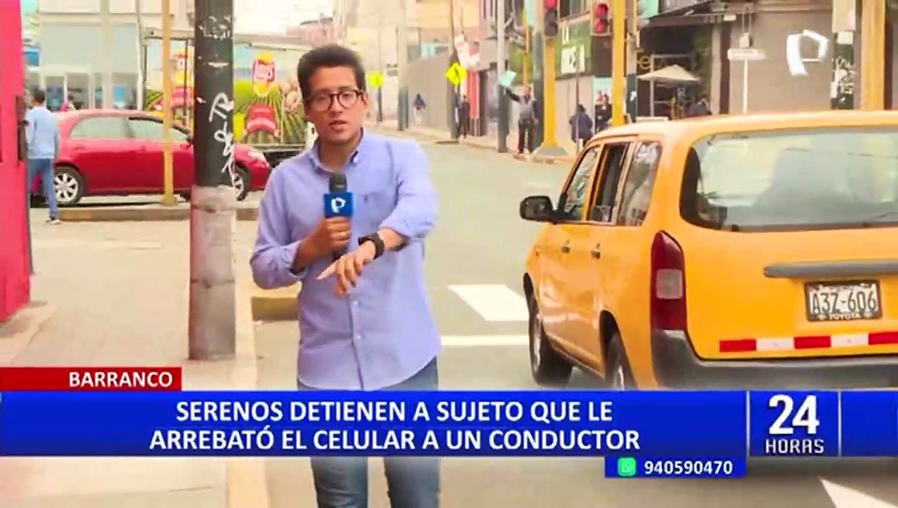 Barranco: serenos detienen a delincuente que le arrebató el celular a un conductor
