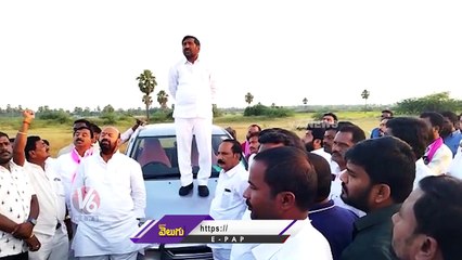 Minister Jagadish Reddy Stands On Car _ Munugodu Bypoll _ V6 News