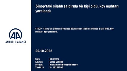 Sinop’taki silahlı saldırıda bir kişi öldü, köy muhtarı yaralandı