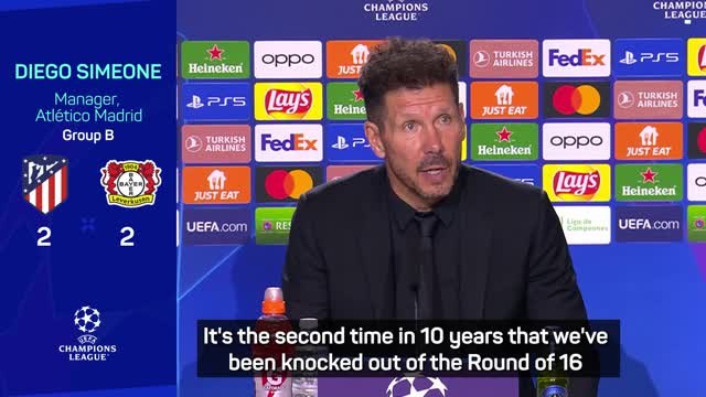 Simeone calls Champions League elimination 'difficult' and 'unexpected'