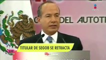Adán Augusto se retracta sobre supuesta investigación contra Felipe Calderón