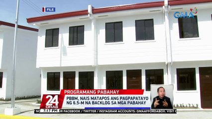 PBBM, nais matapos ang pagpapatayo ng 6.5-M na backlog sa mga pabahay | 24 Oras