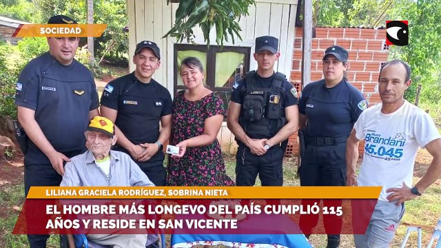 El hombre más longevo del país cumplió 115 años y reside en San Vicente