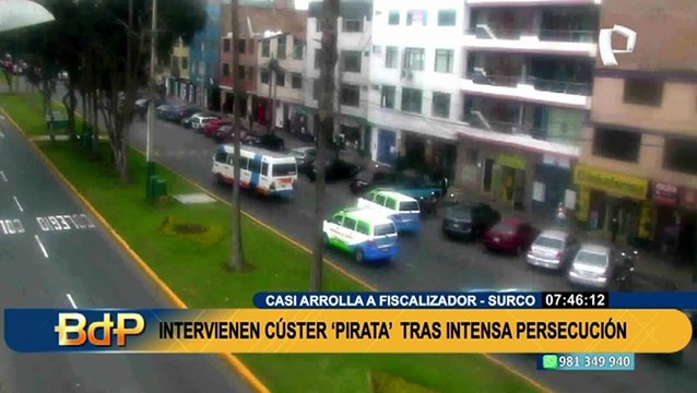 Persecución en Surco: Atrapan a chofer y cobrador de cúster informal que casi atropella a inspectores