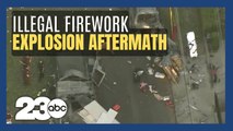 Aftermath of illegal fireworks explosion in Los Angeles