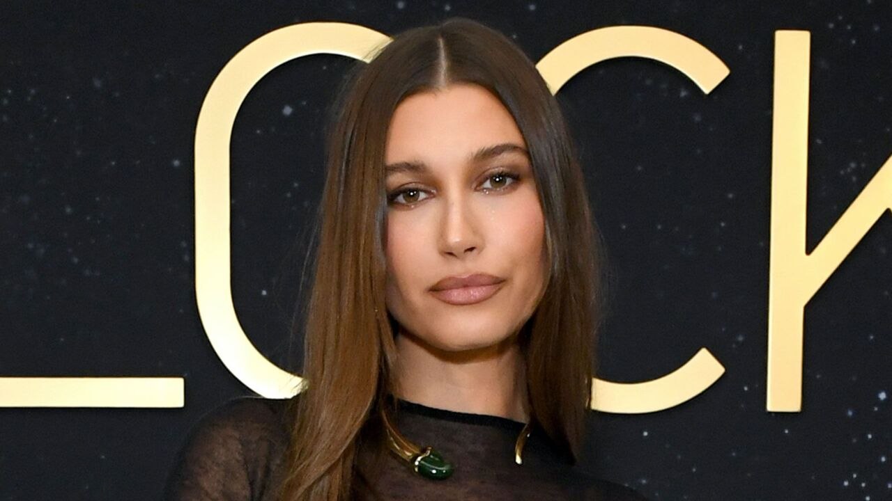 Hailey Bieber Wore a Completely See-Through Maxi Dress Over Nothing But a Black Bra and Underwear Set