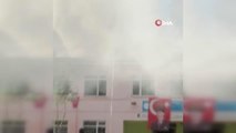 Öğrenciler yangına derste yakalandı