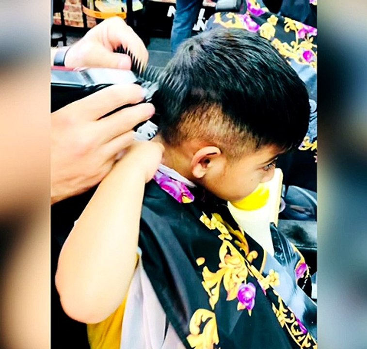 first professional haircut in 3 and half years |cuteboy |life in uk with mian #cute #barber #skills #haircut #top no1 #luxury