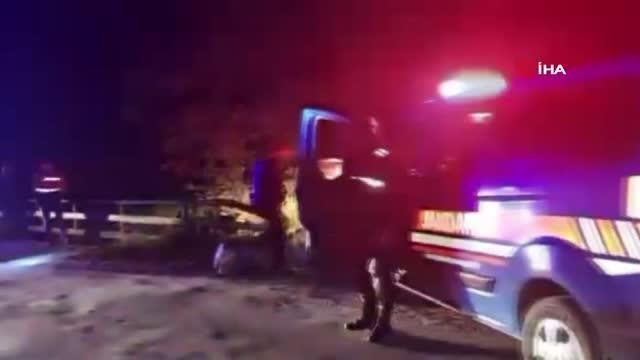 Dere yatağına uçan otomobildeki 1 kişi hayatını kaybetti