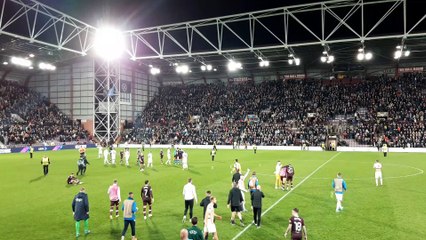 Hearts v RFS post-match celebrations
