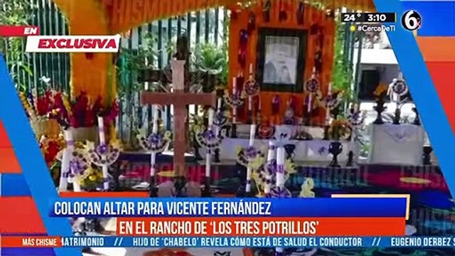 Colocan altar para Vicente Fernández en el rancho Los Tres Potrillos