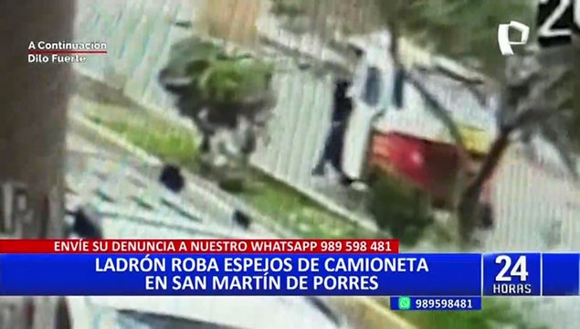 SMP: Ladrón roba espejos retrovisores de camioneta y huye en mototaxi