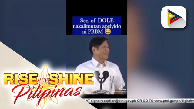 DOLE Sec. Laguesma, nakalimutan ang apelyido ni President Ferdinand R. Marcos sa isang event; Pangulo, tinawanan lang ang pagkakamali at biniro rin ang kalihim