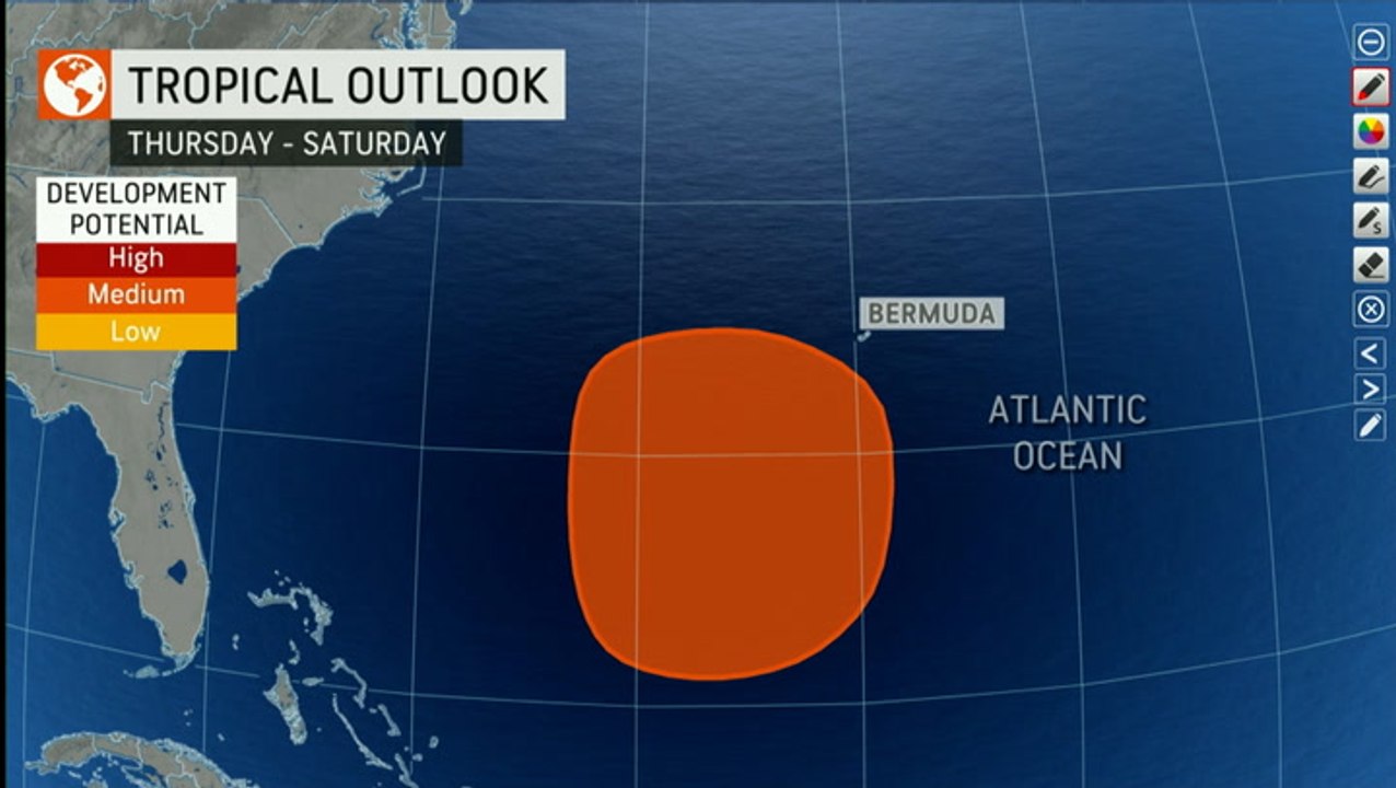 The two areas forecasters are watching for possible late-October tropical development